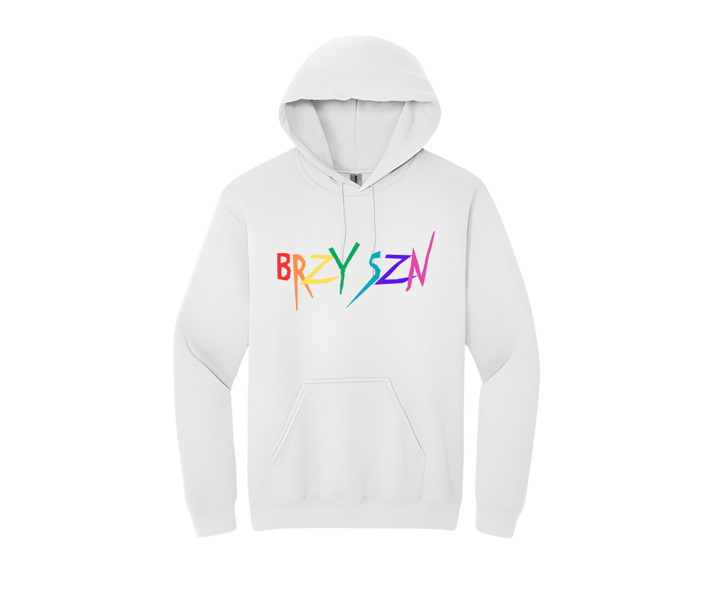 White Embroidered Rainbow Hoodie