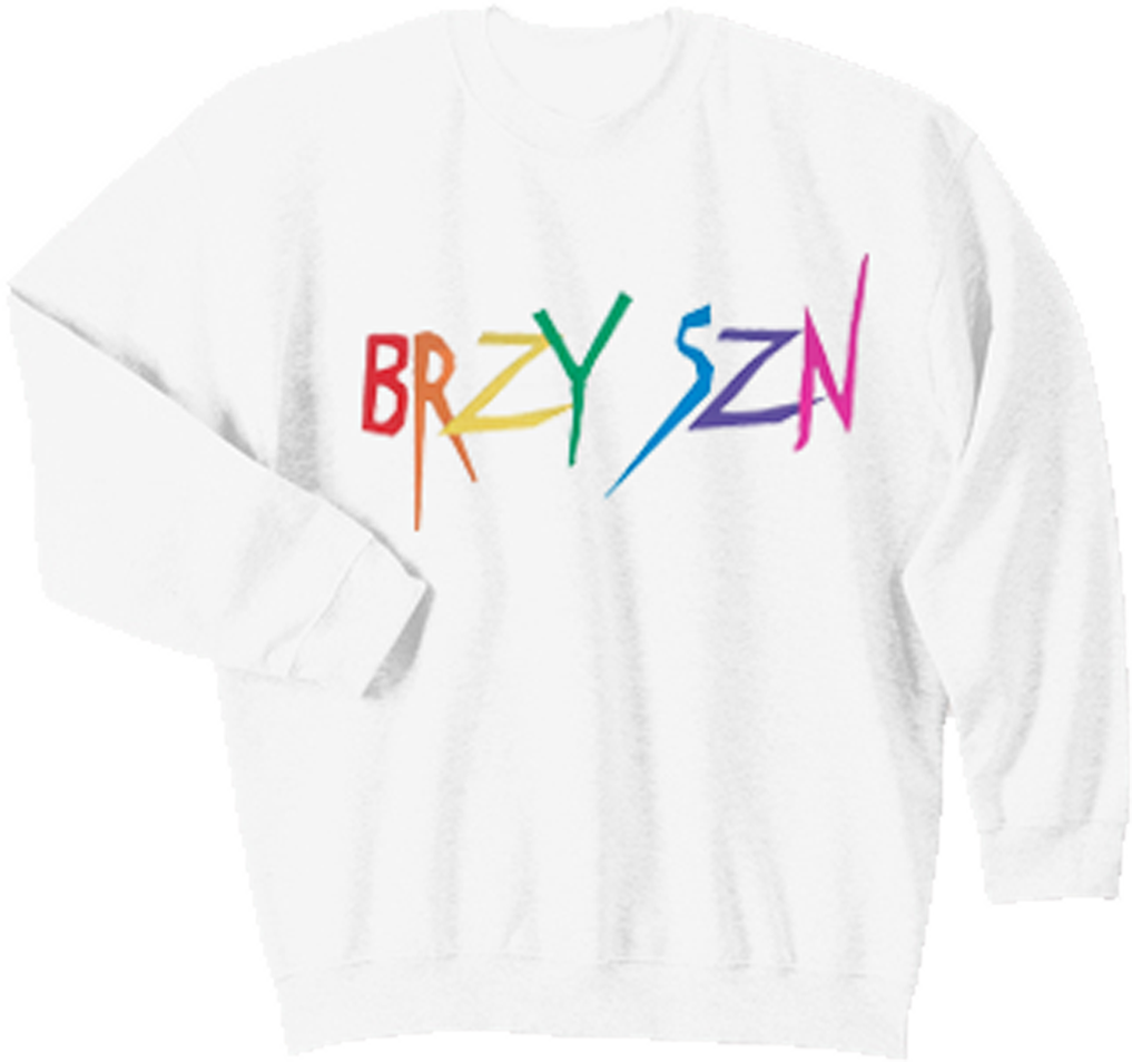 White Embroidered Rainbow Sweatshirt - Breezy Season