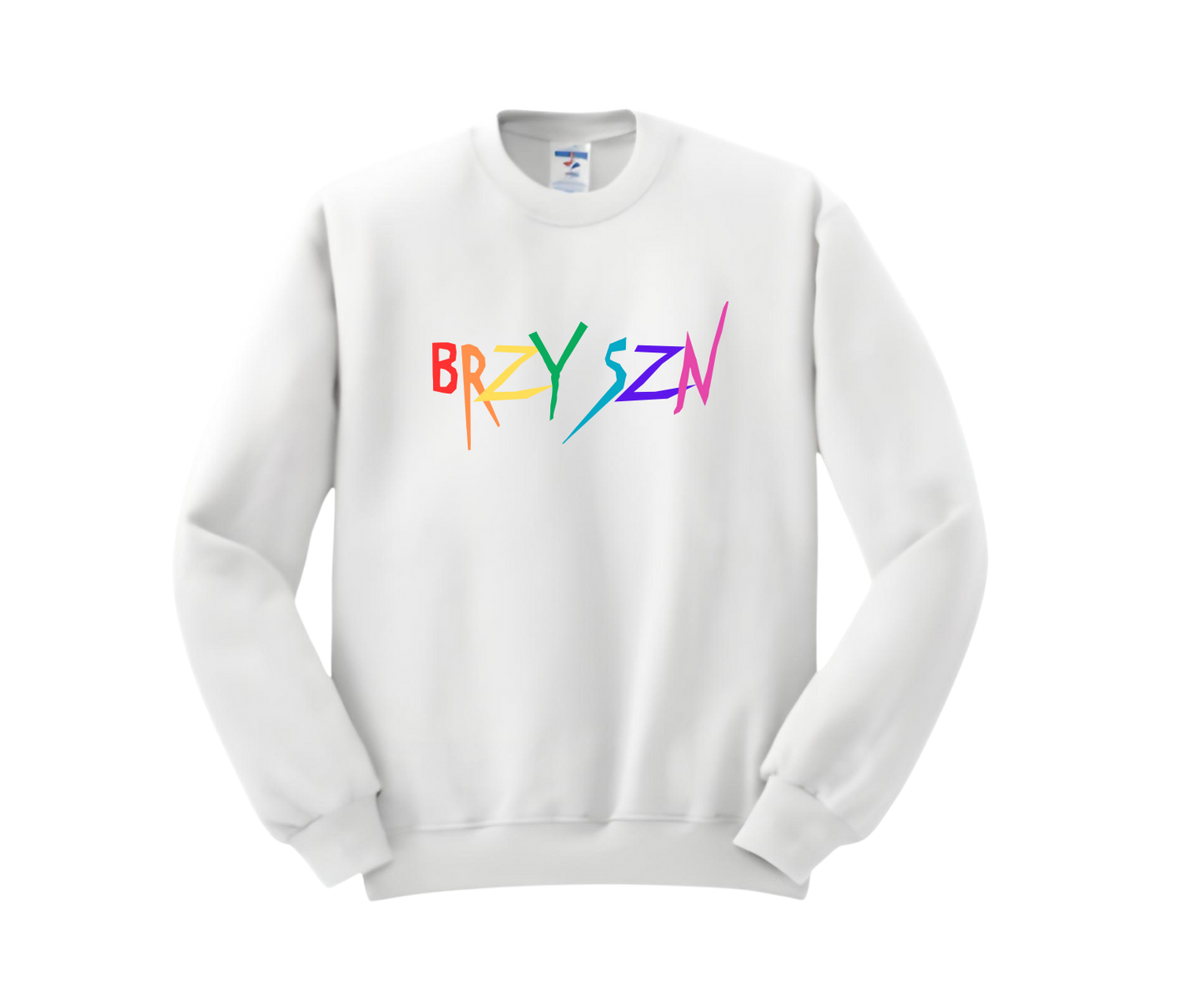 White Embroidered Rainbow Sweatshirt