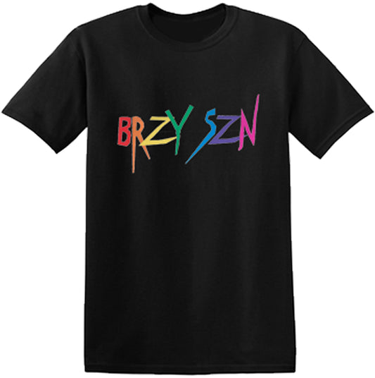 Black Embroidered Rainbow T-Shirt - Breezy Season 