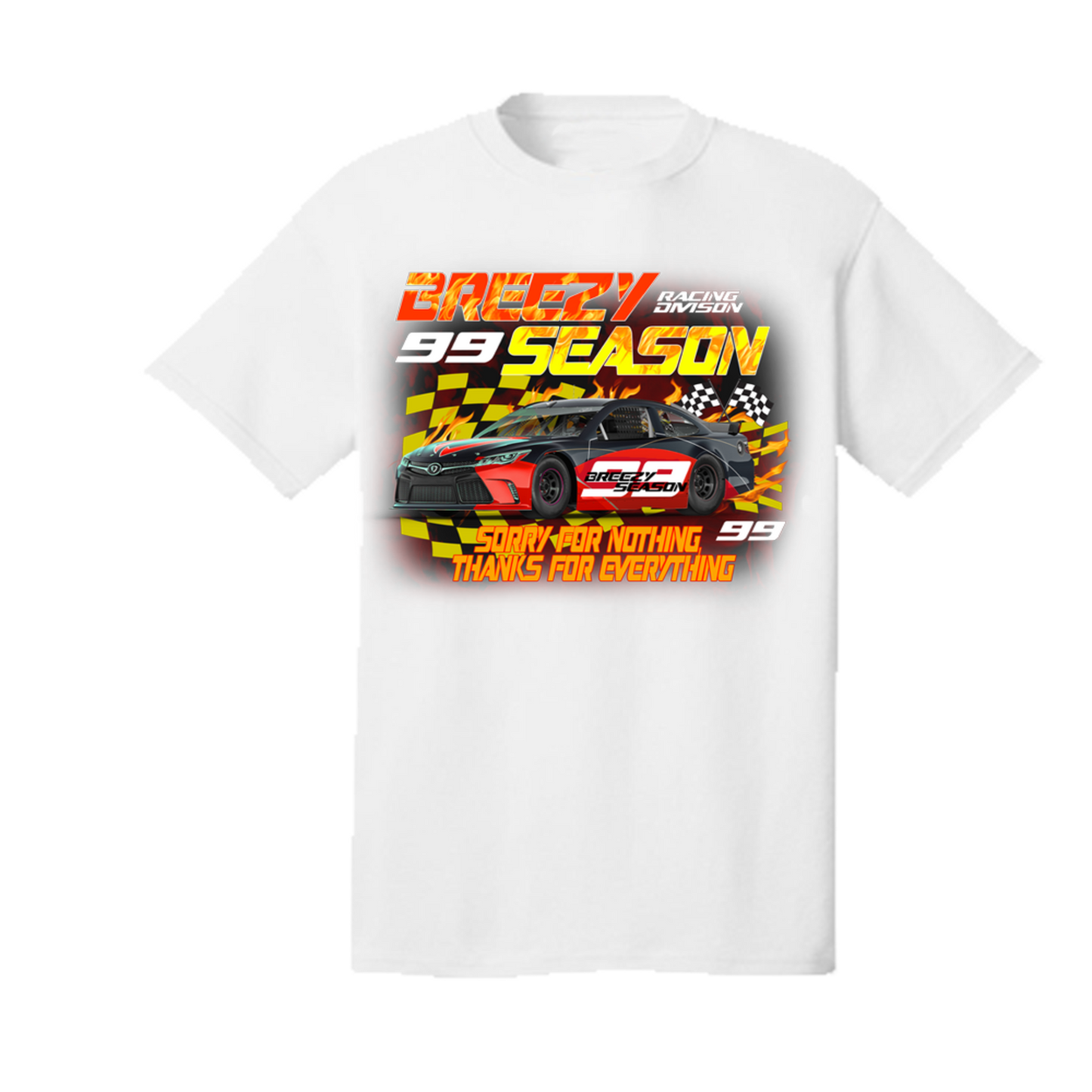 White Race Car T-Shirt - Breezy Season 